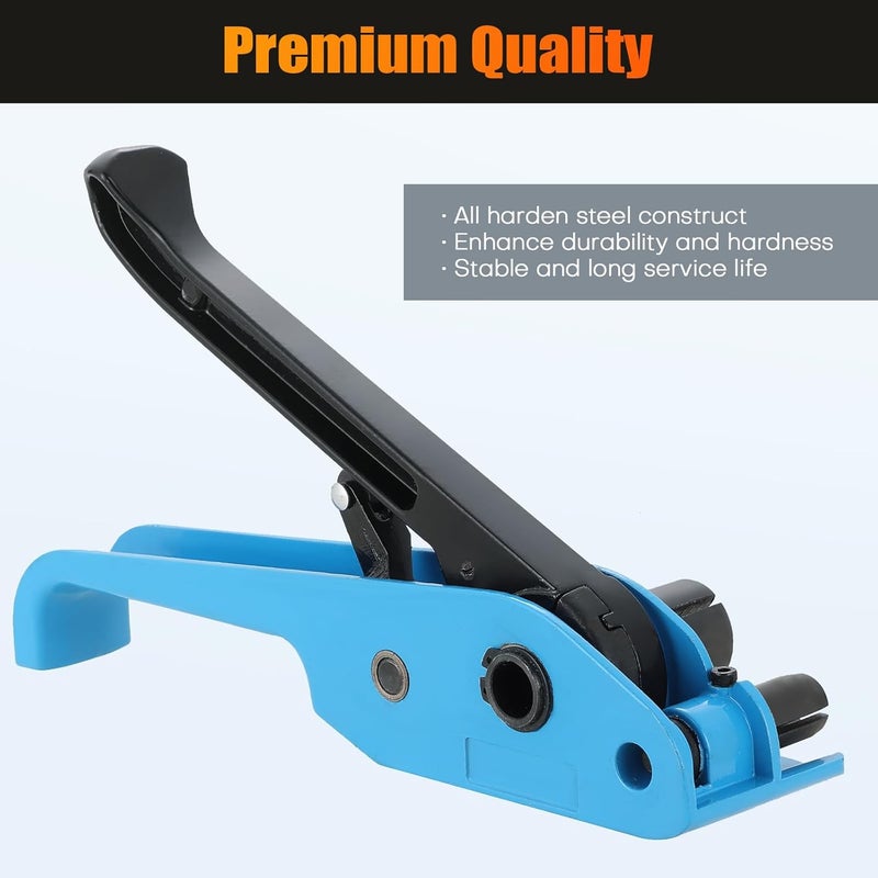 weyleity Poly Strapping Tensioner & Cutter Manual Strapping Tools Heavy Duty Manual Strapping Tensioner Cutter Cord Strapping Machine Windlass for 1/2" -3/4" Width Polyester Polyproplyn Strap (Blue) - Image 2